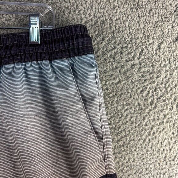 Hurley Swim Shorts Mens XL Gray Striped Lined Swim Trunks Beach‎ Pool Party - Picture 4 of 16